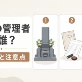 お墓の管理者と確認順を示す図解サムネイル