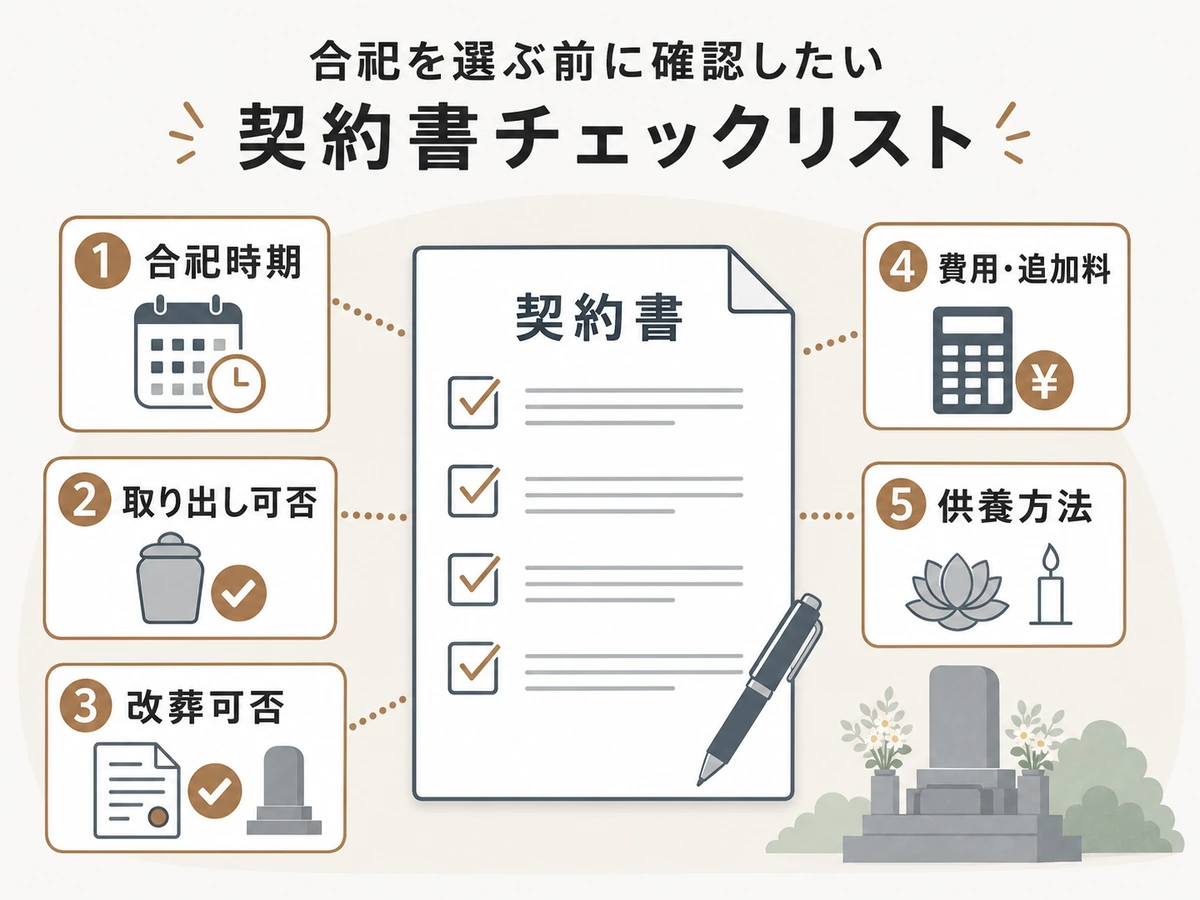 合祀を選ぶ前に確認する契約書チェックリスト