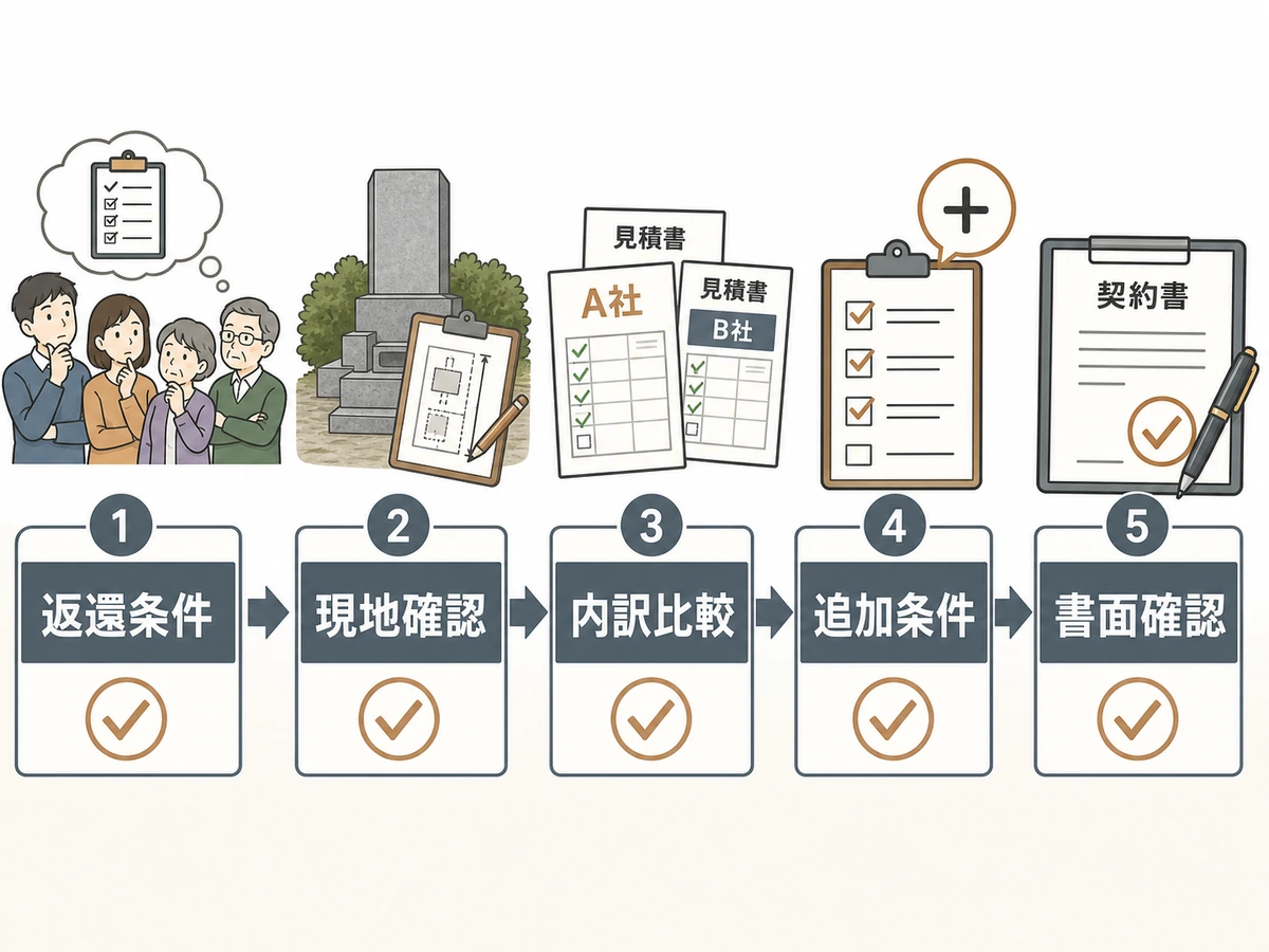 墓石撤去の見積比較で追加費用を避ける確認順
