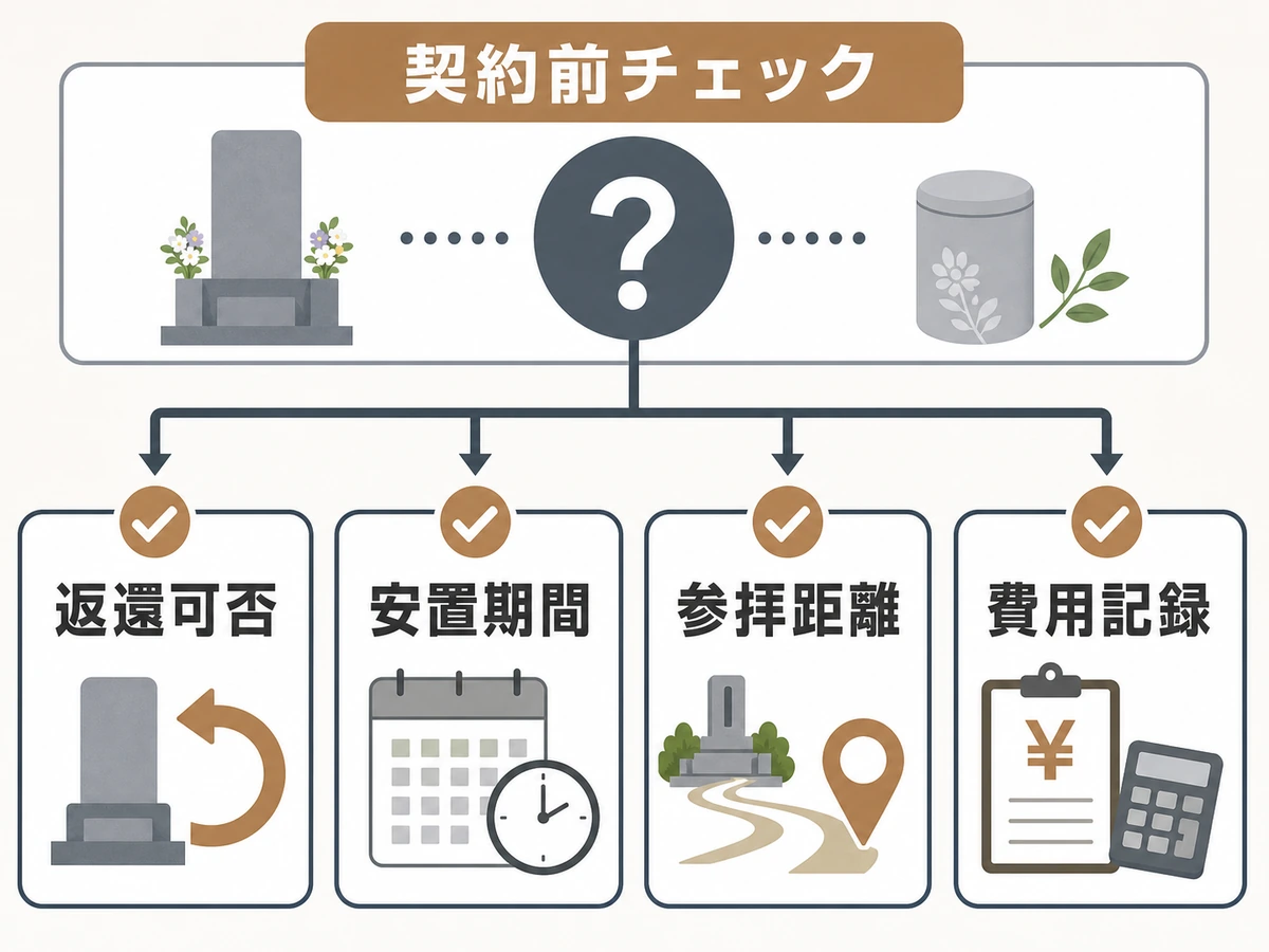 合祀や永代供養の契約前チェック