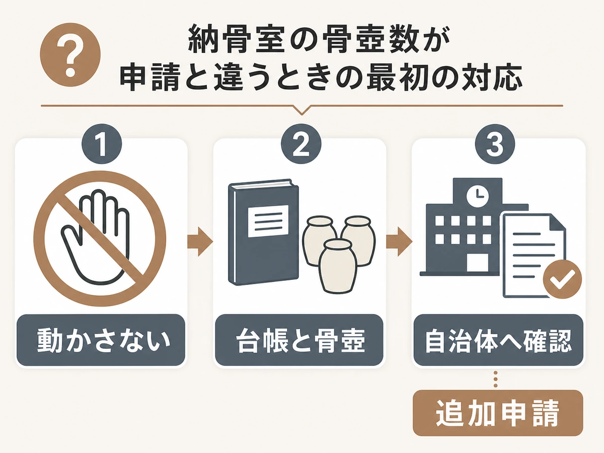 遺骨数が申請と違う時の最初の確認フロー