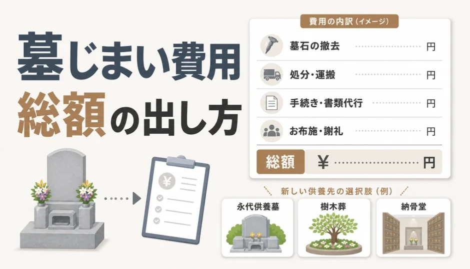 墓じまい費用の総額の出し方を示す費用内訳サムネイル