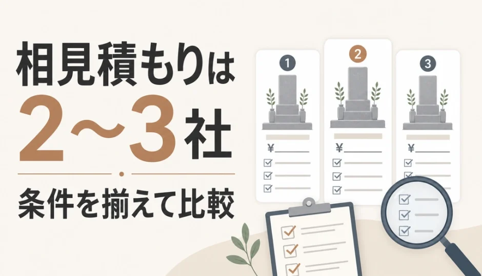 墓じまいの見積もりは2〜3社を同条件で比較する