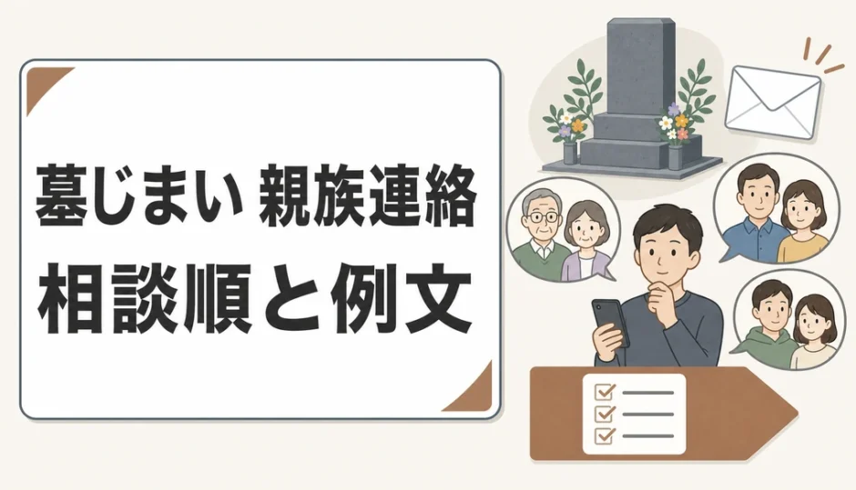 墓じまいの親族連絡で相談順と例文を示すサムネイル