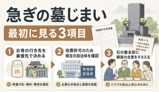 急ぎの墓じまいは何から？遺品整理・相続と並行する手順