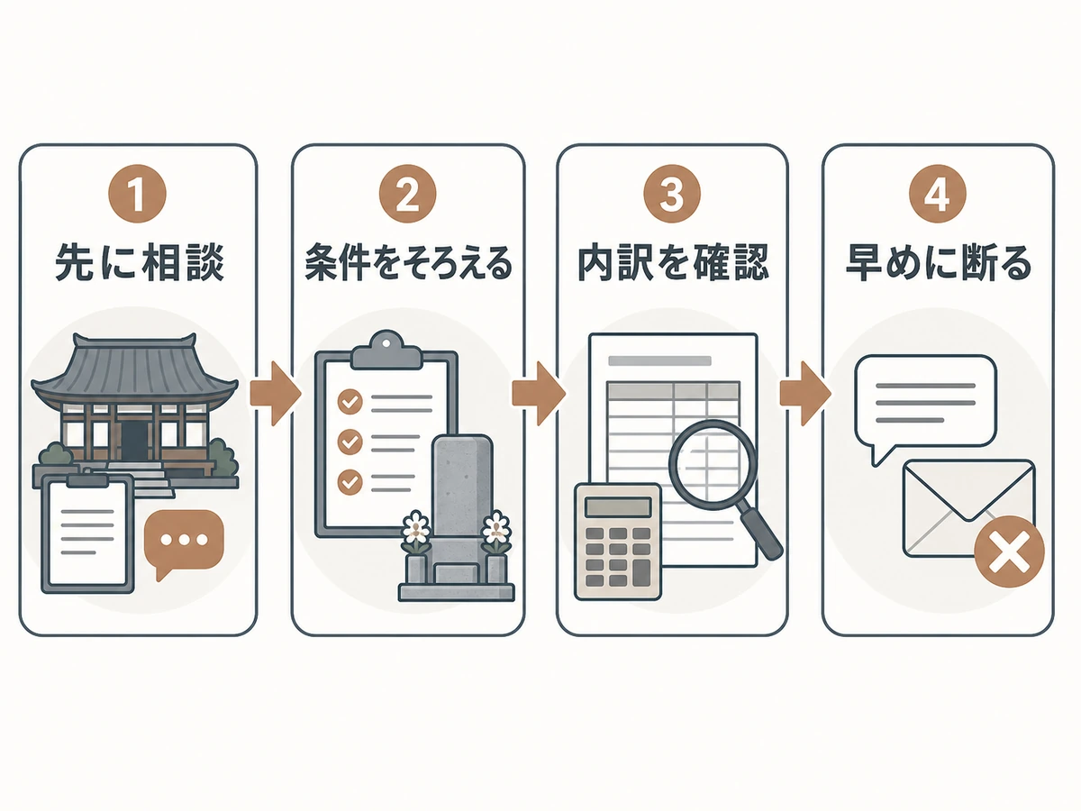 墓じまいの相見積もりで角を立てない4つの順番
