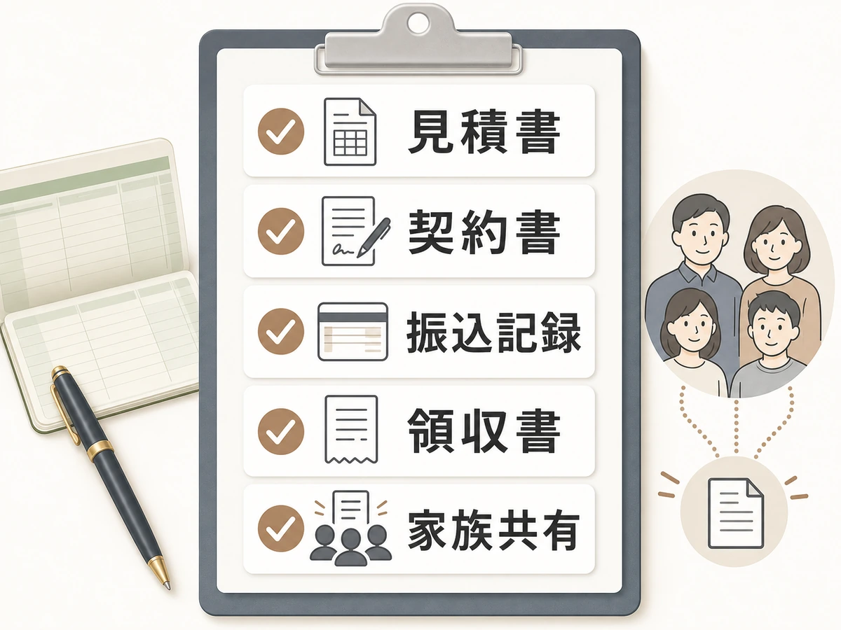 墓じまい費用の支払い前後に残す5種類の書類チェック