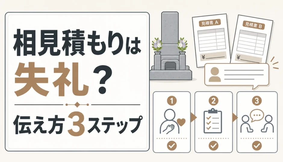 墓じまいの相見積もりは失礼かを確認し、角が立たない伝え方を整理する図