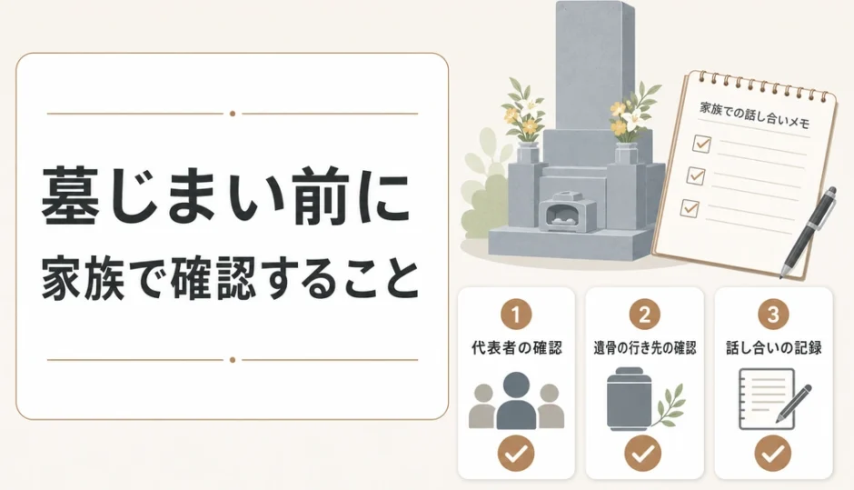 墓じまい前に家族で確認することを示したサムネイル