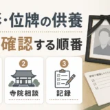 遺影と位牌の供養前に親族確認や寺院相談をする流れ