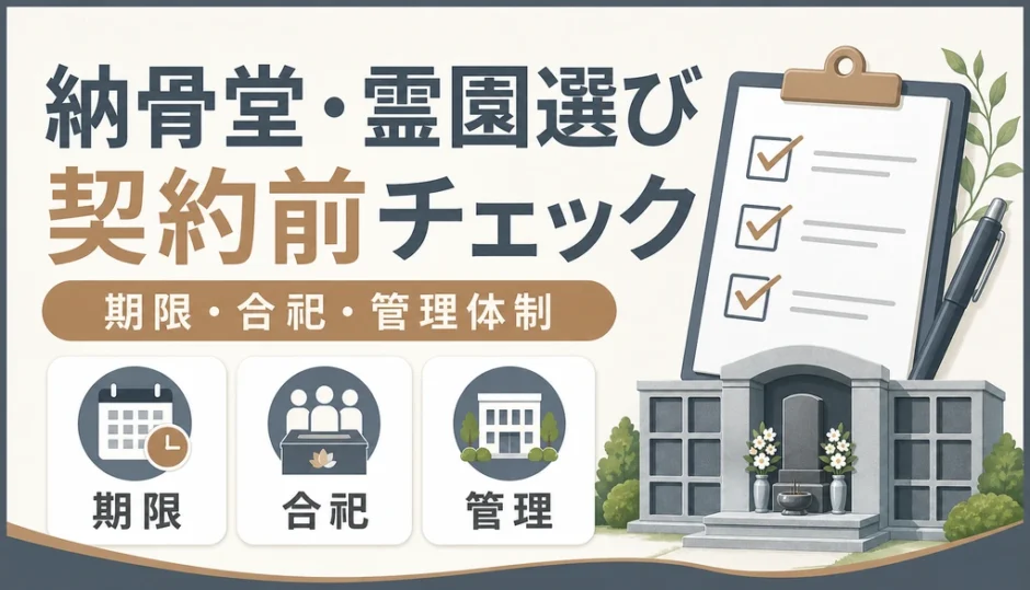 納骨堂・霊園選びで契約前に期限、合祀、管理体制を確認するチェックリスト