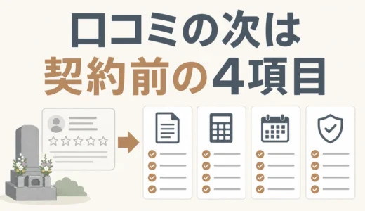 石材店を口コミの次に契約前の4項目で確認する記事のサムネイル