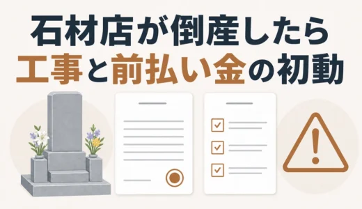 石材店が倒産したらどうする？工事・前払い金の初動と契約前対策