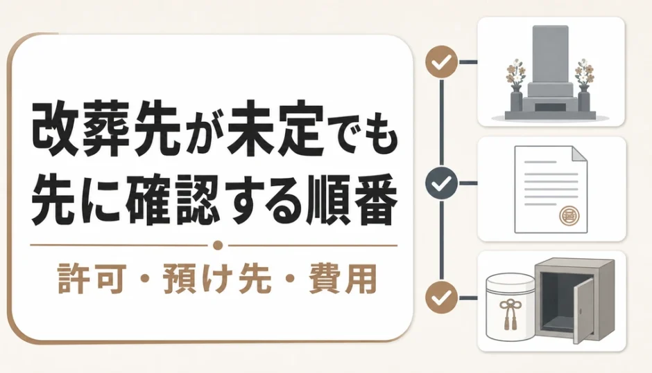 改葬先が未定の墓じまいで先に確認する許可・預け先・費用の順番