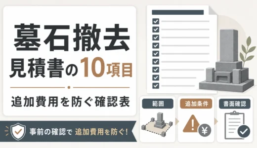 墓石撤去の見積書チェック10項目｜追加費用を防ぐ比較ポイント