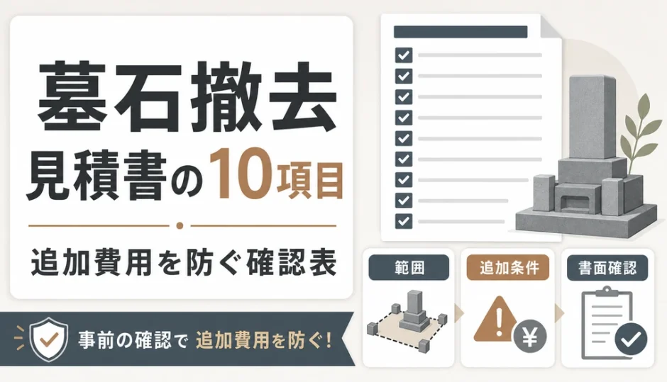 墓石撤去の見積書で確認する10項目と追加費用防止のポイント