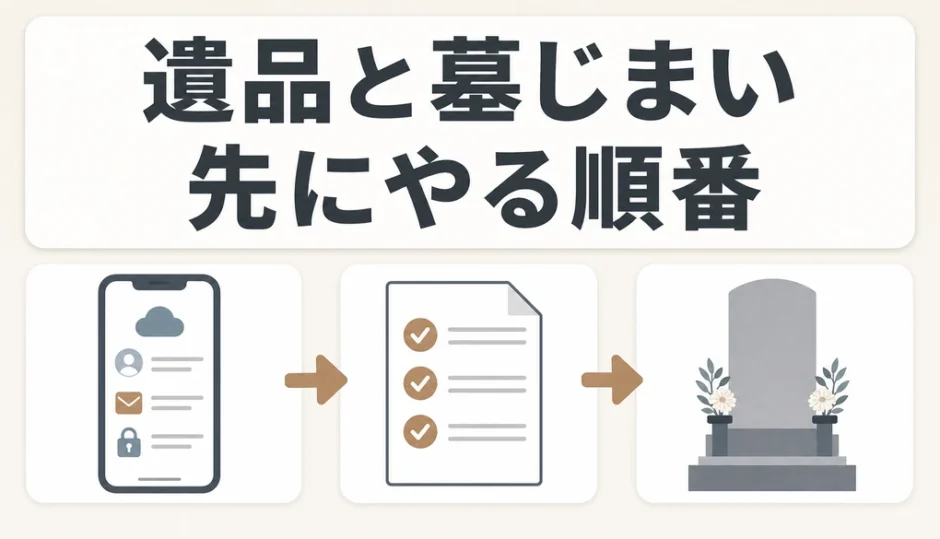 デジタル遺品と墓じまいを同時に進める優先順を示すサムネイル