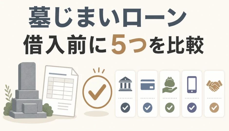 墓じまいのローンを借りる前に5つの支払方法を比較するイメージ