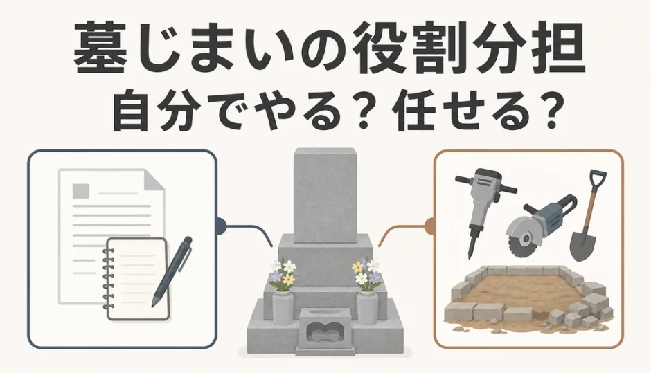 墓じまいで自分が行う判断と石材店へ任せる工事の役割分担