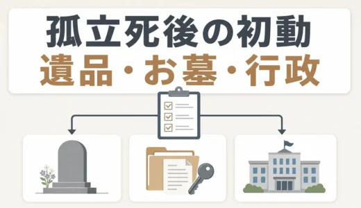 孤立死後に遺品・お墓・行政の対応を分けて確認する初動図